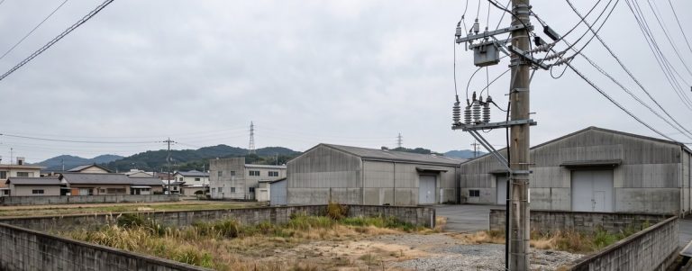 市街地に近い小規模な区画と高圧引込